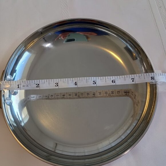 Three Piece Copper Clad, Brass and Stainless Frying Pan and Saucepan with Lid - Picture 7 of 10